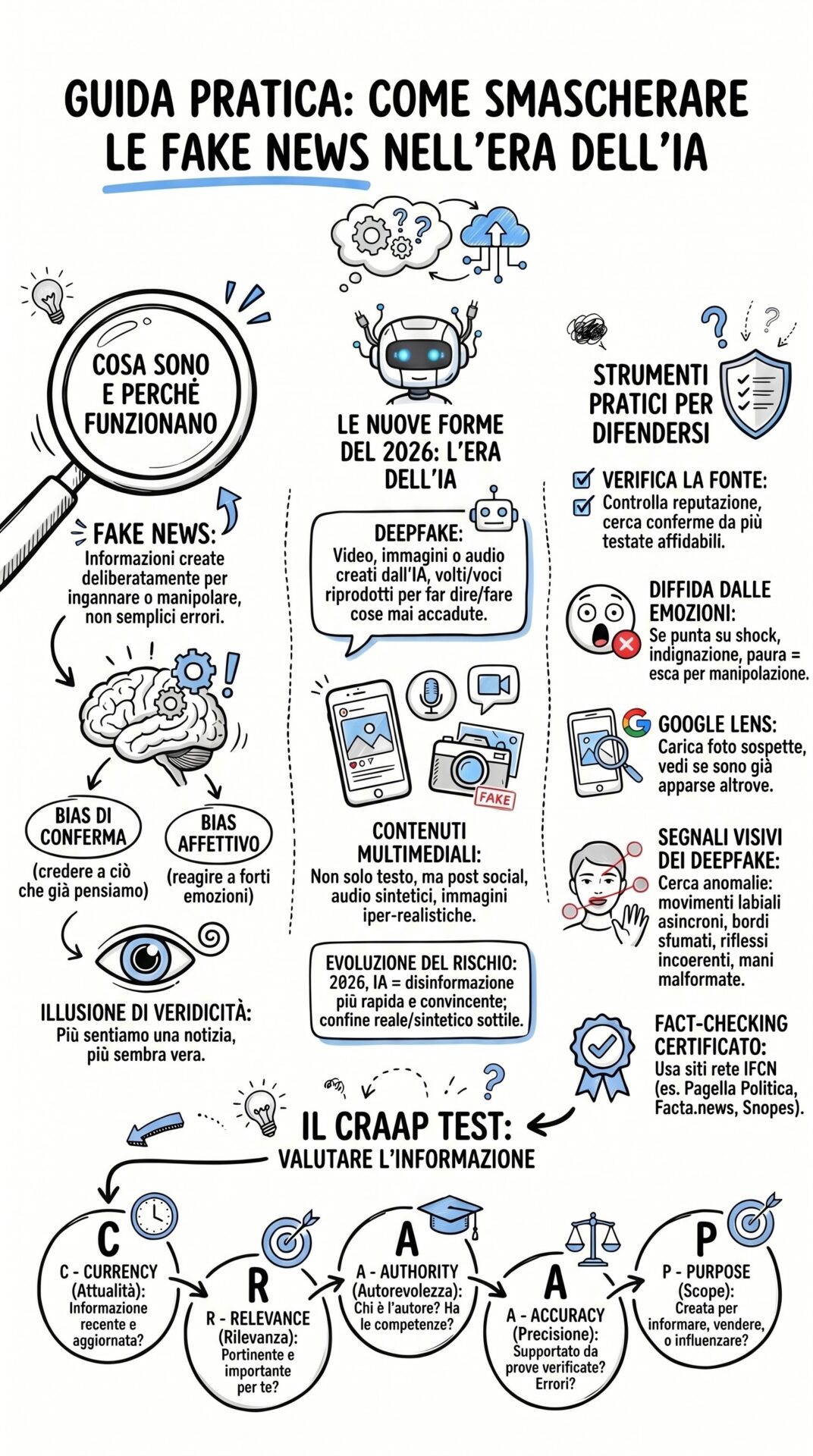 Guida pratica per smascherare la fake news - infografica