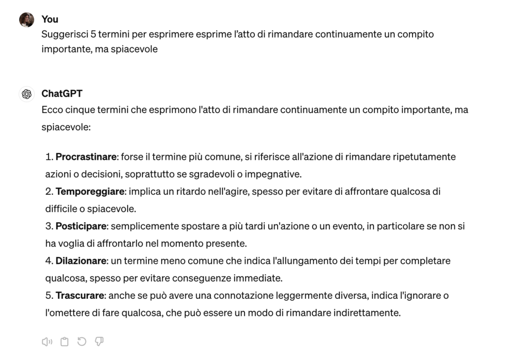 Esempio di uso di ChatGPT4 come supporto alla scrittura